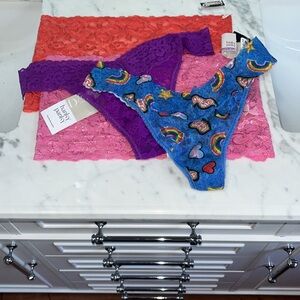 Lace Thong Bras Limited Edition Hanky Panky Panties Neon Bandeau Bras Set Bundle